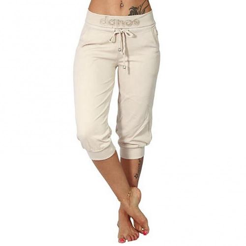 Low Rise Drawstring Pockets Capri Joggers
