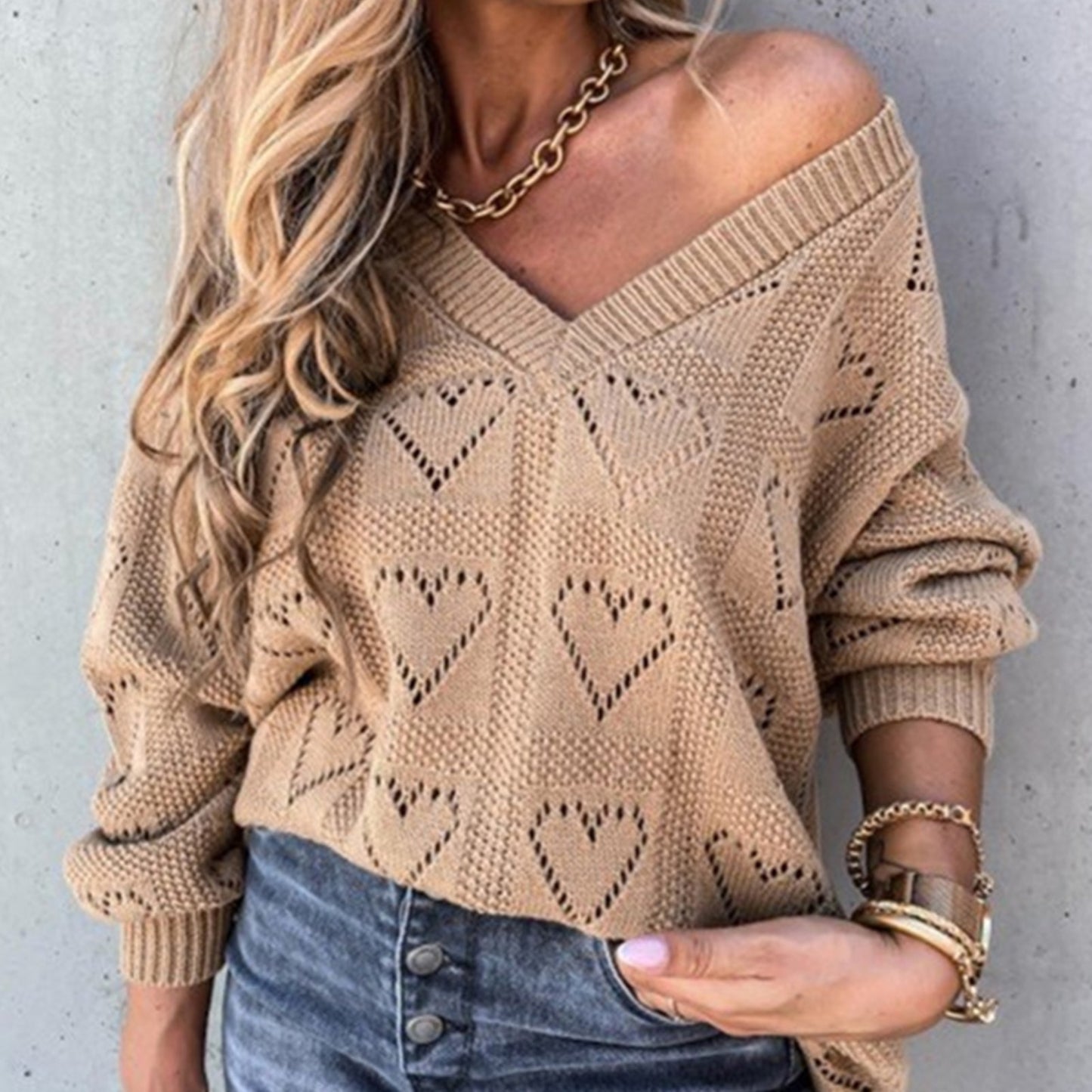 Heart Hollow Crochet Sweater
