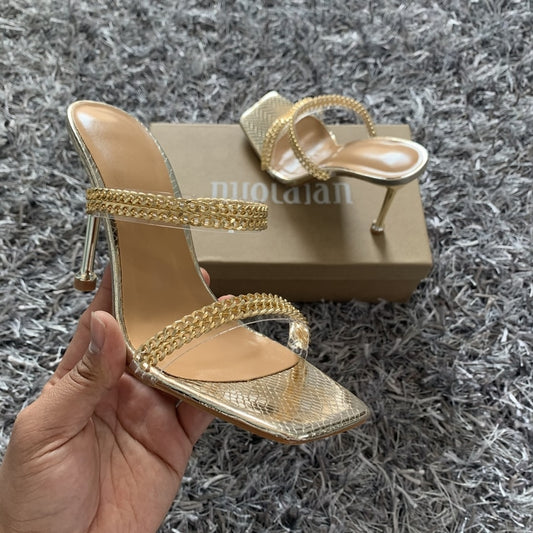 Chain Design Slip On Sandals