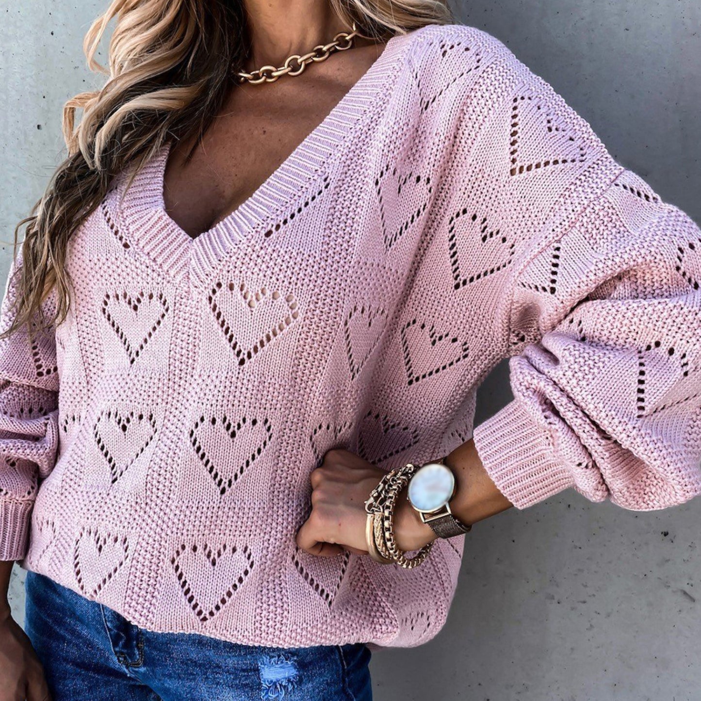 Heart Hollow Crochet Sweater