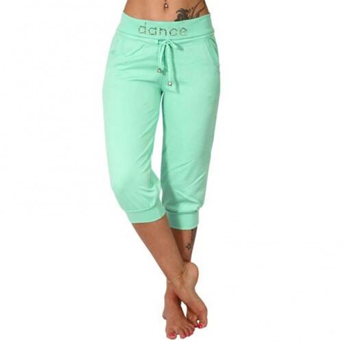 Low Rise Drawstring Pockets Capri Joggers