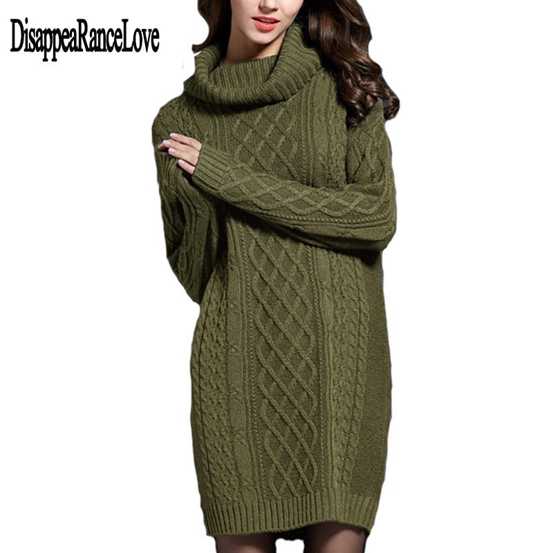 Cowl Neck Oversized Sweater Dress