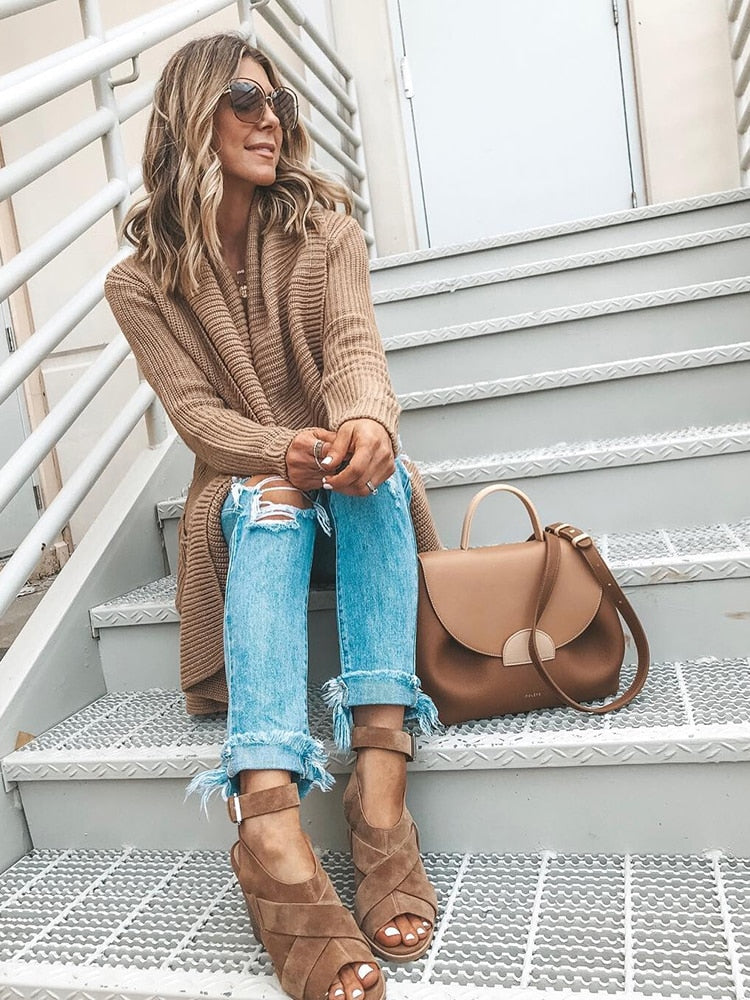 Bohemian Pockets Knitted Cardigan