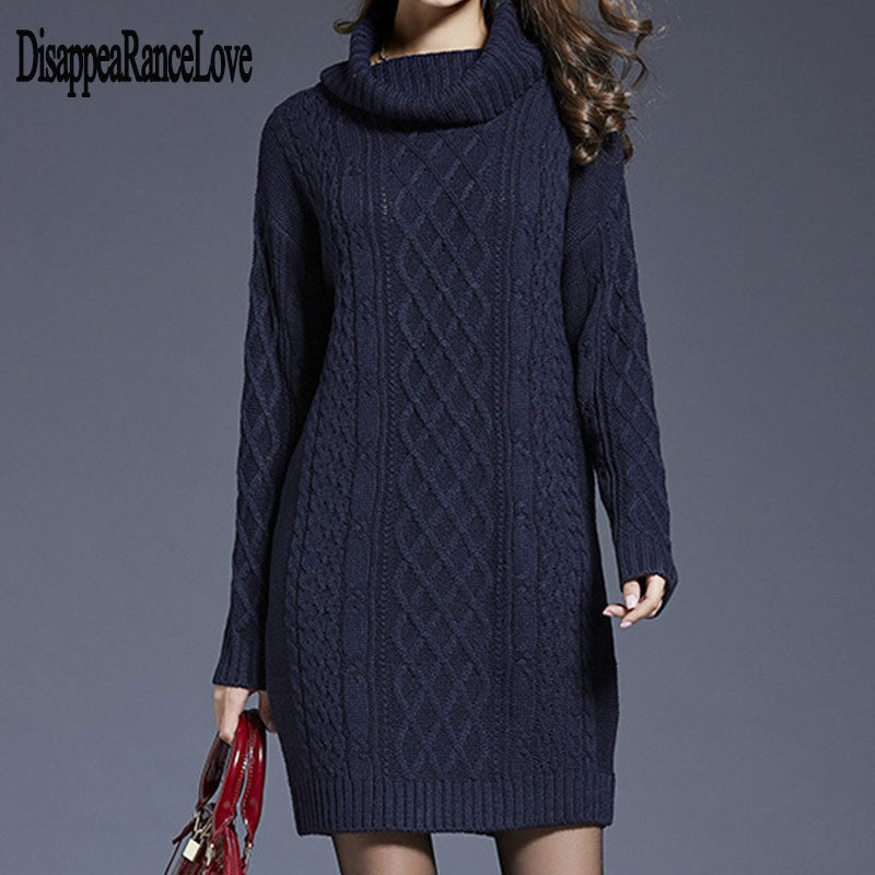 Cowl Neck Oversized Sweater Dress