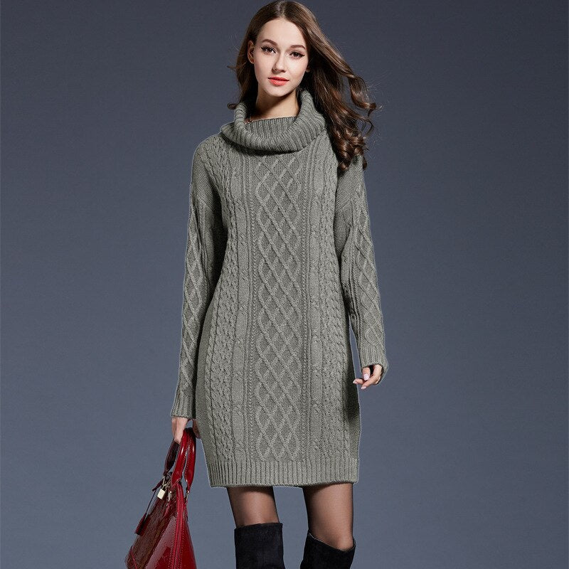 Cowl Neck Oversized Sweater Dress