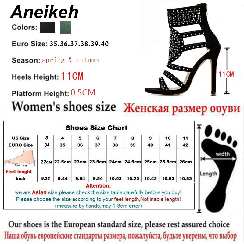 Aneikeh Rhinestone High Heel Sandals