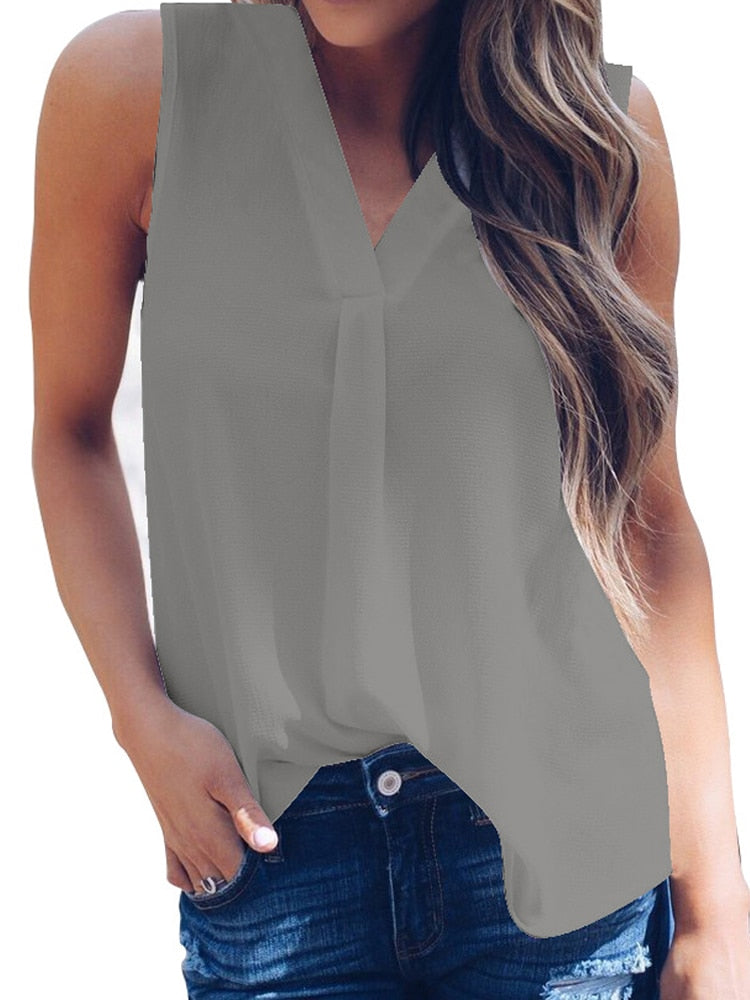 Chiffon V-Neck Blouse