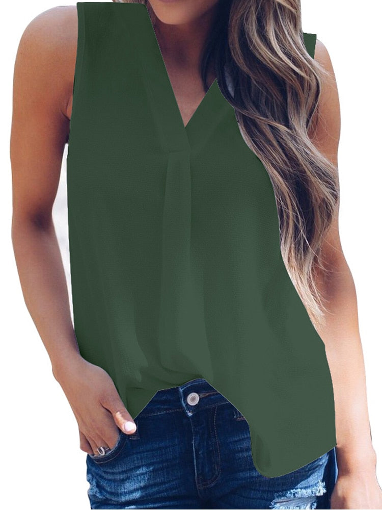 Chiffon V-Neck Blouse